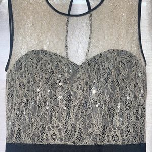 Black flowy dress with sequence top /size 2 i think would fit a size 4 as well